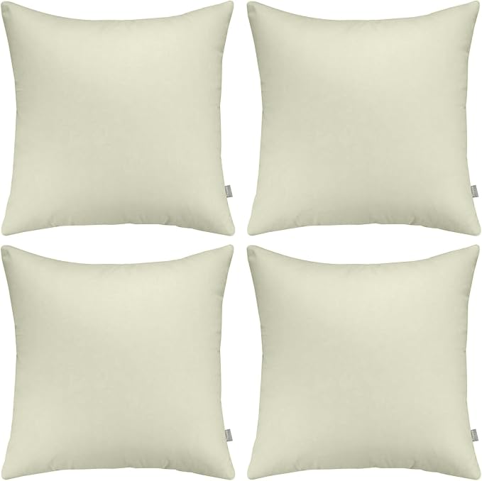 4-Pack 100% Cotton Comfortable Solid Decorative Throw Pillow Case,Thmyo Square Cushion Cover Pillowcase Sublimation Blank Pillow Covers DIY Throw Pillowcase for Sofa Couch(26x26 inch/ 66x66cm,Beige)
