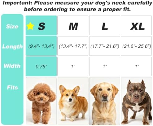 Reflective Dog Collar for Small Dogs Wide Padding 6 Holes Adjusta