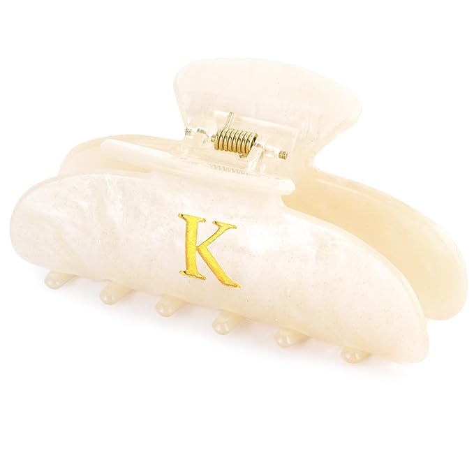 Acrylic Letter "K" Claw Clips for Women, Cute Personalized Hair Clip for Trendy Custom Hair Accessories for Thin Thick Hair