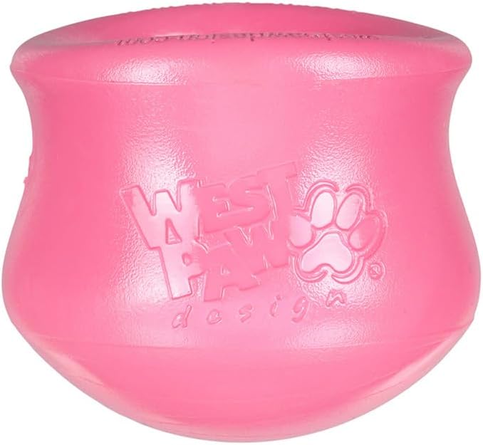 WEST PAW Zogoflex Toppl Interactive Treat Dispensing Puzzle Dog Toy for Mental Stimulation & Enrichment-Holds Kibble & Treats-Lickable, Freezable & Dishwasher Safe-Made in USA-XL-Geranium