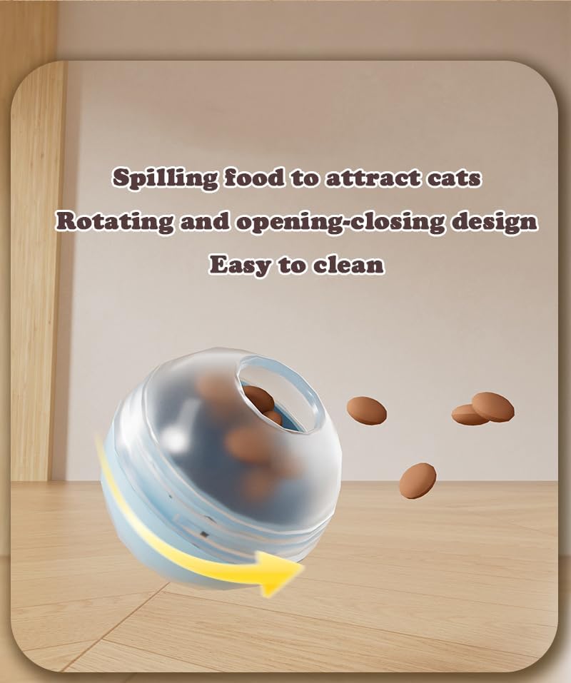 Cat Toys for Indoor Cats, Rocking Treat Dispenser Toy with Leaking Ball & Detachable Feather, Cat Toys Interactive, Kitten Toys, Cat Toy for Boredom Relief, an Interactive Cat Toy (red)