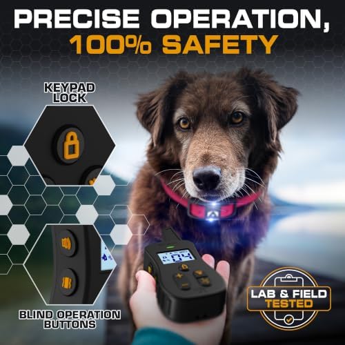 INVIROX Ultra K9 E Collar for Large Breeds with 124 Training Levels | For Reactive Stubborn or Hard-to-Train Dogs, ¾ Mile Range, Night-Light Mode, Safe Communication, IP67 Waterproof