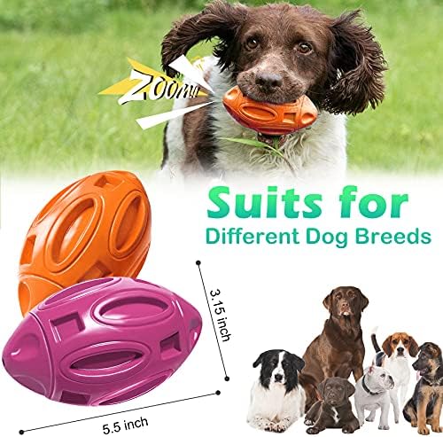 Pawzone 2 Pack Squeaky Dog Toys for Aggressive Chewers Large Medium Small Puppy Interactive Dog Chew Toy Durable Rubber Indestructible Tough Ball
