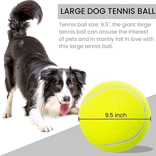 9.5" Large Dog Tennis Balls, 2 Pack Interactive Fetch Toy Ball