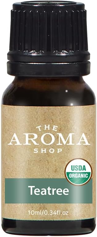 USDA Organic Essential Oil 10ml (0.34 fl oz) – 100% Pure, Non-GMO, Vegan Aromatherapy Oil for Diffuser, DIY Soap, Candle & Home Use (Tea Tree)