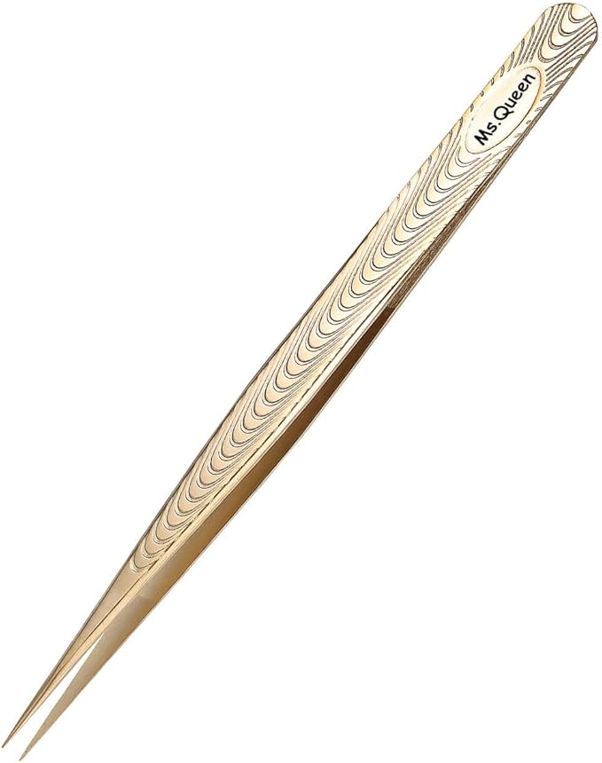 Ms.Queen Straight Tweezers for Eyelash Extensions-Precision Lashing Tweezers for Individual Volume Lashes Extensions,Straight
