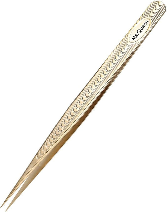 Ms.Queen Straight Tweezers for Eyelash Extensions-Precision Lashing Tweezers for Individual Volume Lashes Extensions,Straight