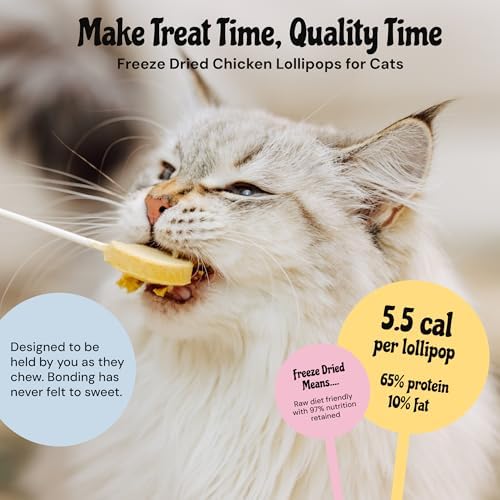 MalsiPree Cat Lollipop Treats - Freeze-Dried Chicken & Pumpkin, 18pk