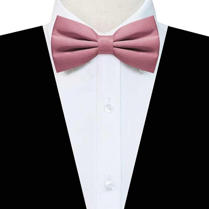 JEMYGINS Solid Color Pre-tied Bow Tie Adjustable Bowtie for Men