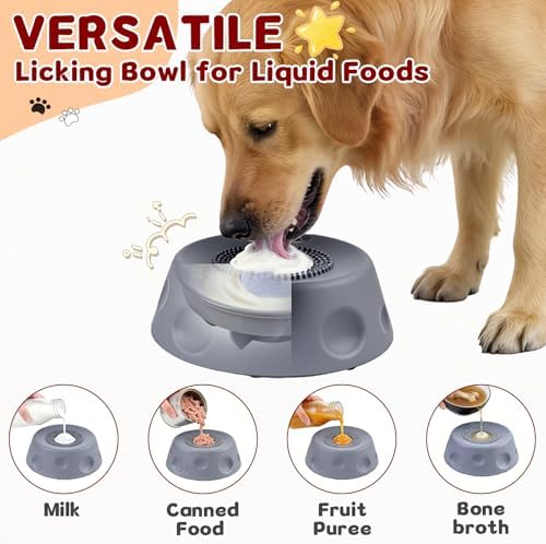 Zenflux Dog Licking Bowl with Rolling Ball, Dog Lick Bowl for Liquid Treats