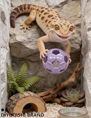 9 Pack Reptile Play Balls and Plant for Bearded Dragons Leopard Geckos