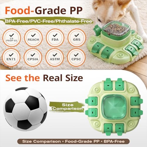 KADTC 2 Levels Dog Puzzle Toy, Interactive Slow Feeder & Treat Dispenser