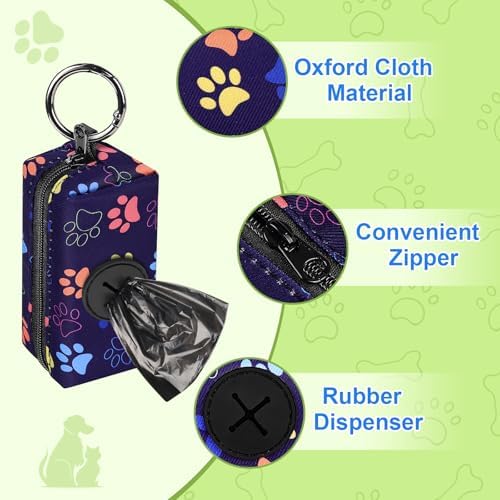 2pack Dog Poop Bag Holder Zippered Pet Waste Bags Dispenser