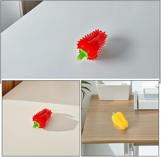 UPKOCH Dog Treat Dispenser Balls Chili Pepper Shaped Pet Feeding Toy for Teeth Cleaning Scent Stimulation Self-Entertainment 2 Pack 4.33 X 2.55 X 2.55 in
