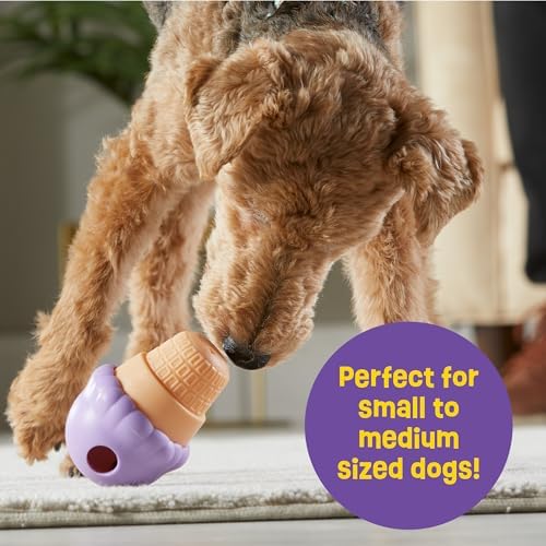Brightkins Small Ice Cream Cone Treat Dispenser - Dog Toys, Treat Dispenser for Dogs (Pack of 2)