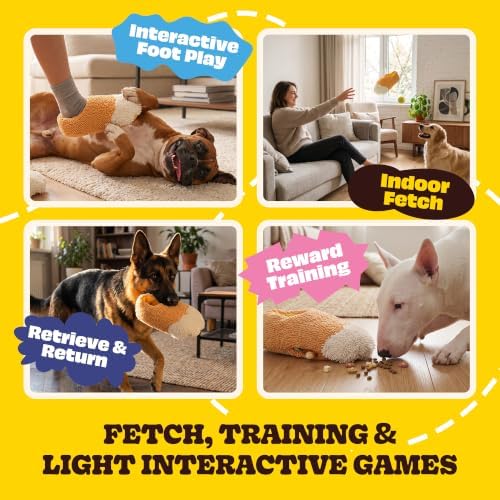 Nocciola Squeaky Dog Toy, Wearable Paw Slipper for Interactive Foot Play