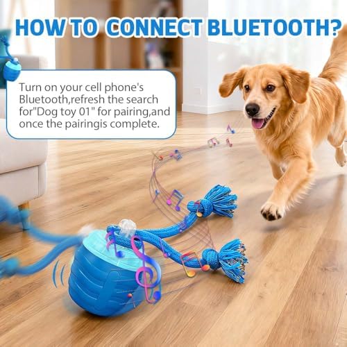 Interactive Dog Toys, 2026 Upgraded Motion Activated Squeaky Cat Balls, 360° Smart Automatic Rolling Moving for Bored Pet Cats Dogs, Interactive Dog Balls (Red)