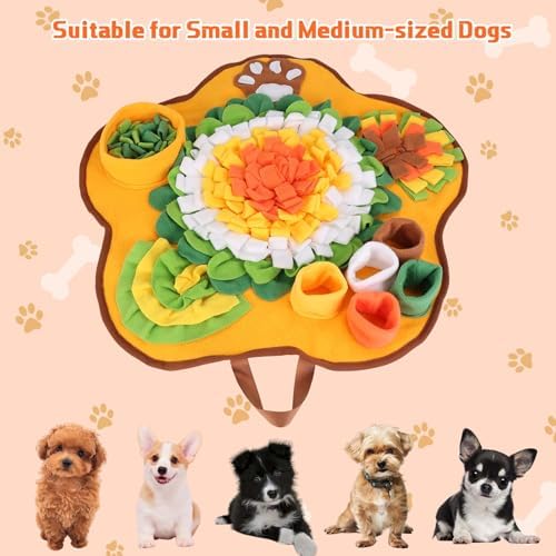 Snuffle Mat for Small Medium Dogs Nose Smell Training, Orange