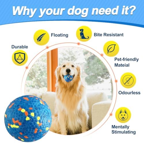 Mankoda Dog Balls, 3" Indestructible Tennis Balls for Aggressive Chewers