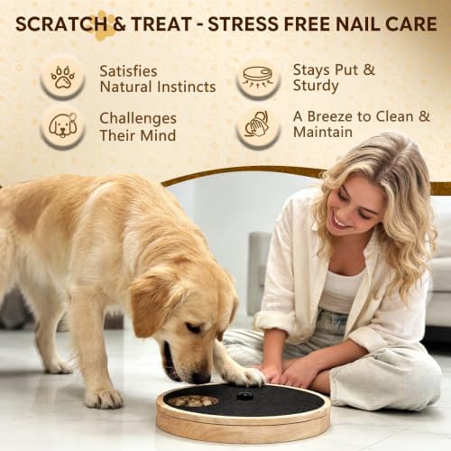 Dog Nail Scratch Board with Treat Box, Dog Scratch Pad for Nail File
