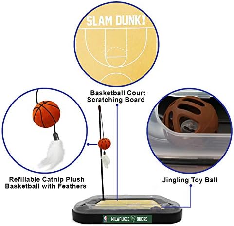 Pets First Milwaukee Bucks Basketball Cat Scratcher Toy