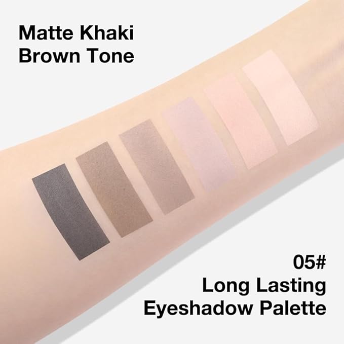 Kaely 6 Color Mini Nude Smoky Eyeshadow Palette Makeup, Highly Pigmented Eye Shadow Palette Waterproof, Natural Matte Eye Shadow Palette, paleta de sombras de ojos, Vegan & Cruelty-free, 05