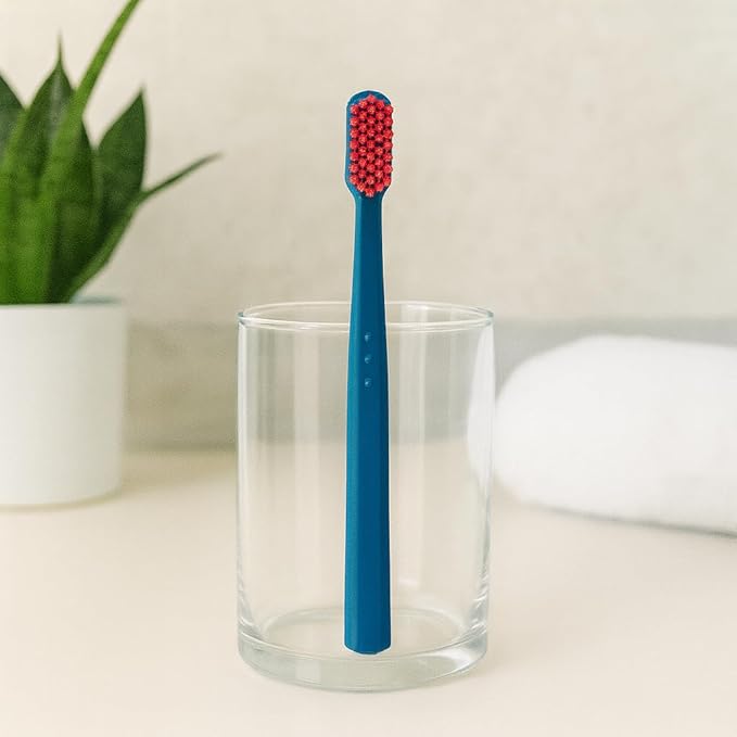 Ved ProCura Ultra Soft Toothbrush – Gentle Manual Toothbrush for Adults with 5,460 Super Soft Bristles for Sensitive Teeth and Gums (Dark Blue)