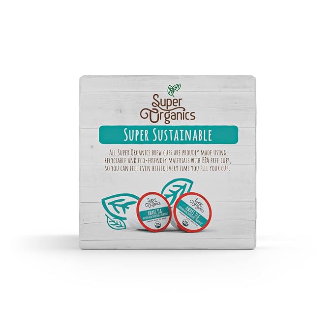 Super Organics Awake Black Tea Pods With Superfoods & Probiotics Keurig K-Cup Compatible Energy, Revitalizing, Refreshing Chai Tea k Cups, USDA Certified Organic, Vegan, Non-GMO, Natural & Delicious, 10ct