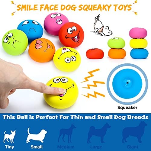 Hungdao 12 Pcs 2.25'' Squeaky Dog Balls, Rubber Latex Toys, Lively Style