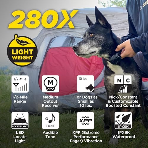 Dogtra Smart NoBark App-Control Collar + Dogtra 280X Remote E-Collar Bundle, Bark Detection & Training System, Waterproof, 10 lb+ Dogs, Long Range, Vibration, Tone & Precision Control