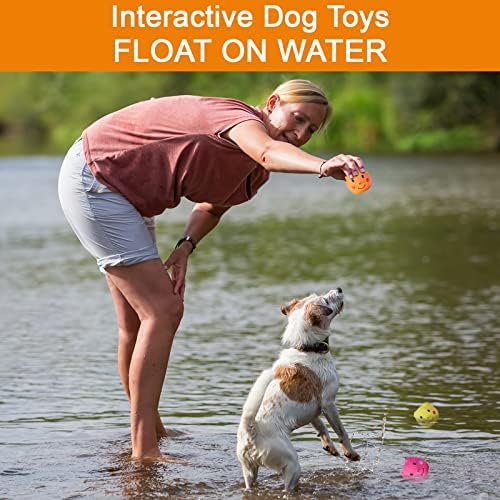 Squeaky Dog Toy Dog Squeaky Toys Chewing Durable Teething Latex Rubber Soft Interactive Fetch Play Dog Balls with Funny Piggy Face for Puppy Small Medium Pet Dog (6PCS)