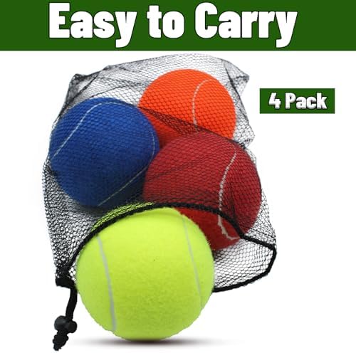 Magicorange Large Tennis Balls for Dogs, 4 Pack 4 Inch Big Tennis Ball