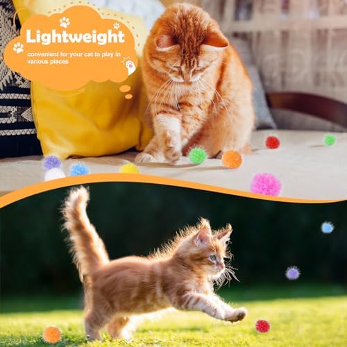DF DUALFERV 30 Pcs Cat Pom Pom Balls, 1.5 Inch Multicolor