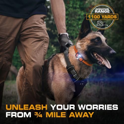 INVIROX Ultra K9 Shock Collar for Large Dogs with 124 Training Levels | Veteran-designed, for Reactive Stubborn or Hard-to-Train Dogs, ¾ Mile Range, Night-Light Mode, Safe Communication