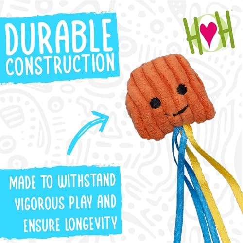 HuggleKats Cat Toys - Kitten Toys for Bored Indoor Cats, Perfect for Moving, Exercise, Biting & Chewing - Jellie Fish (3 Pack)