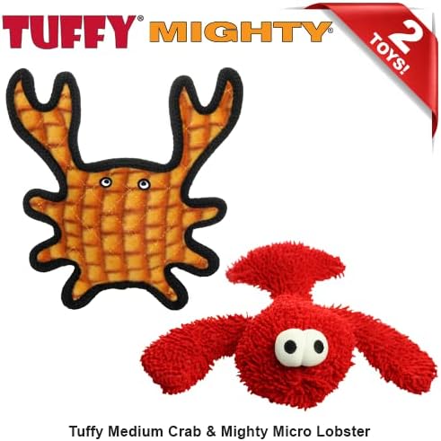 TUFFY® Crab Mighty® Microfiber Ball Lobster Ultra Durable Plush Dog Toys