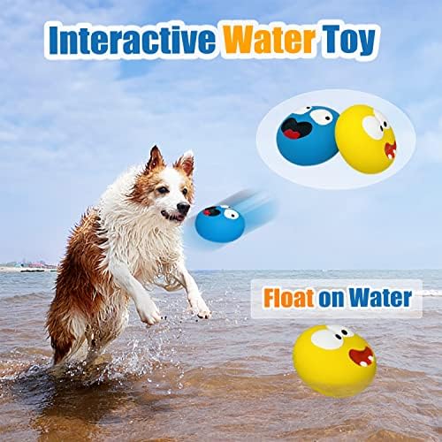 HOLYSTEED 3.3" Latex Squeaky Dog Toy for Large Dog, Medium Breed, Flat Ball