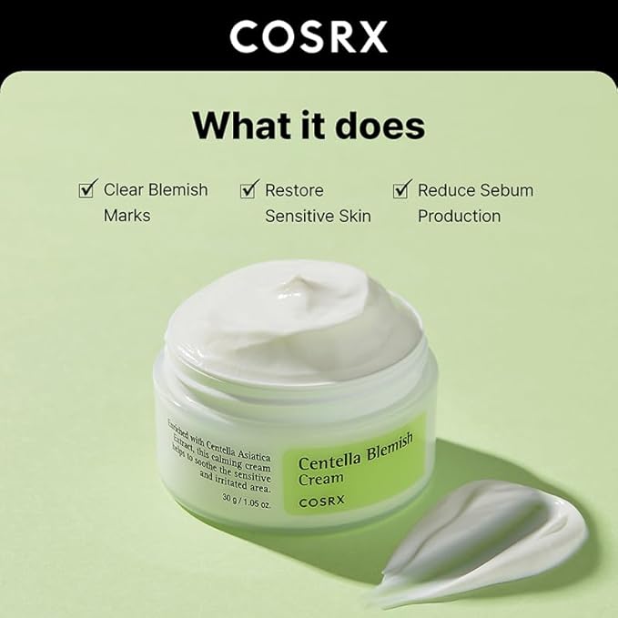 COSRX Centella Blemish Cream, 1.05 fl.oz / 30g | Centella | Korean Skin Care, Vegan, Cruelty Free, Paraben Free