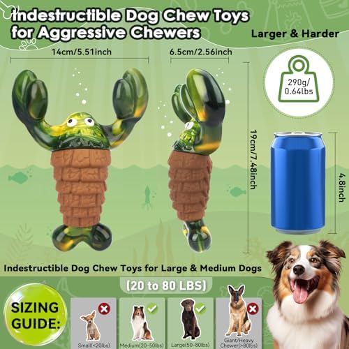 BIKIISEN Squeaky Dog Toys for Aggressive Chewers for Large Chew Toys