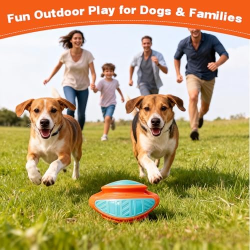 Dog Chew Toy – Durable Silicone Squeaky Toy for Dogs, Interactive Puppy Teething Toy, Dental Cleaning Chew & Fetch Toy for Small Medium Large Dogs