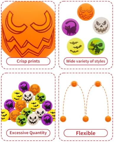 PET SHOW 20 Pack Halloween Cat Toys Bouncy Balls 1.2inch for Indoor Cats