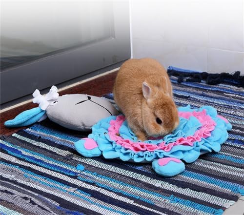 Pet Snuffle Mat Dog Foraging Food Mats Interactive Feeding Puzzle Toy Animal Design Fleece Slow Feeder Treat Dispenser for Dogs Rabbits Guinea Pigs (Sheep)