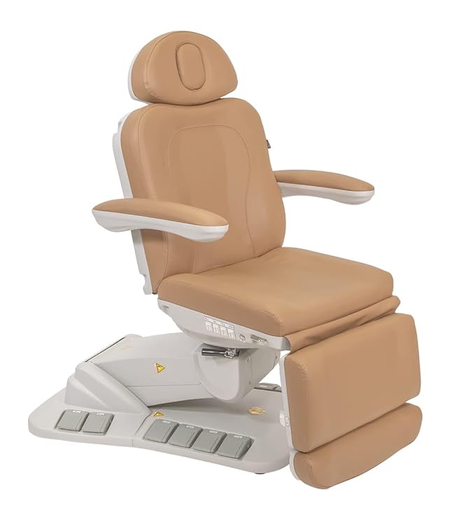 Silver Fox - Facial Chair for Esthetician, Electric Spa Treatment Chair with 4 Motors, Professional Beauty Bed, Adjustable Salon Treatment Table with 240° Rotation - 2246EB, Sand