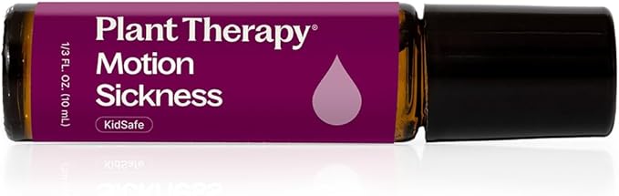 Plant Therapy Motion Sickness Essential Oil Blend Pre-Diluted Roll-On 10 mL (1/3 oz) Helps Ease Motion-Related Discomfort, Great for Road Trips & Flights, Convenient & Ready to Use