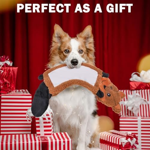 SCENEREAL Fall Thanksgiving Stuffless Dog Squeaky Toys for Medium Large Dogs, 3 Pack Holiday Halloween Pet Crinkle Toy with Squeaker for Puppy Chew, Interactive Dog Plush Toys Gift for Boy Girl