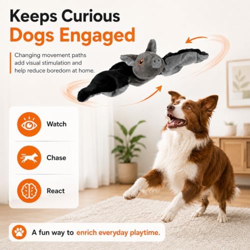 Flying Bat Dog Toy, Battery Operated Interactive Toy for Small Dogs (1PC)