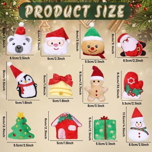 Soulchen 12 Pcs Christmas Catnip Toys with Crinkle Sound