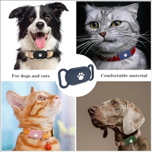 Waterproof Dog Collar Holder Compatible with Samsung Galaxy SmartTag2 | Silicone GPS Tracker Hidden Loop Holder for Smart Tag2, Anti-Lost Tag2 Case (Blue)
