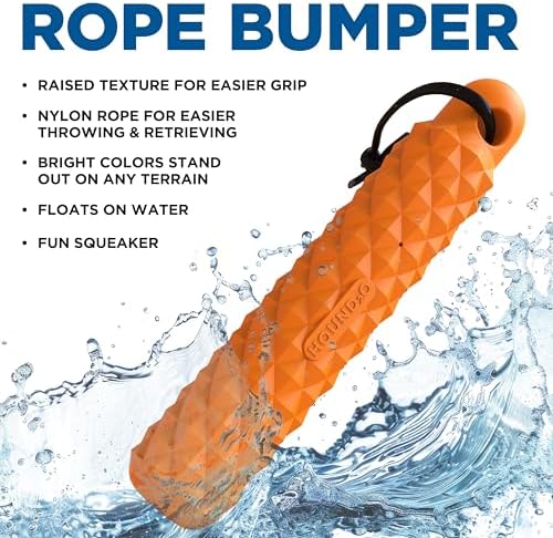 Rope Bumper Dog Toy - Floating Retriever Toy - Orange Dog Bumper