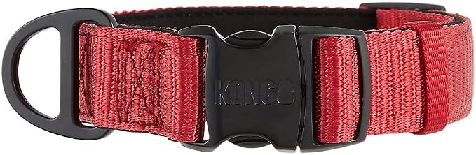 KONG Max HD Ultra Durable Neoprene Padded Dog Collar (XL, Red)